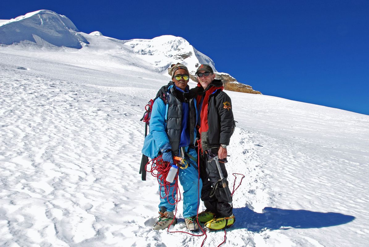 13 17 Climbing Sherpa Palde And Jerome Ryan Back To Mera High Camp With Mera Peak Central Summit And Mera Peak North Summit